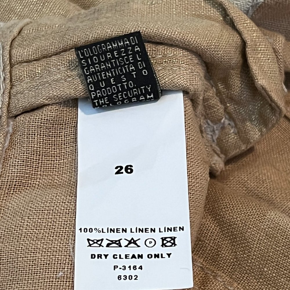❤️NWOT❤️ Roberto Cavalli Beige/Gold Linen Pants Vintage Made in Italy S… - Picture 15 of 16